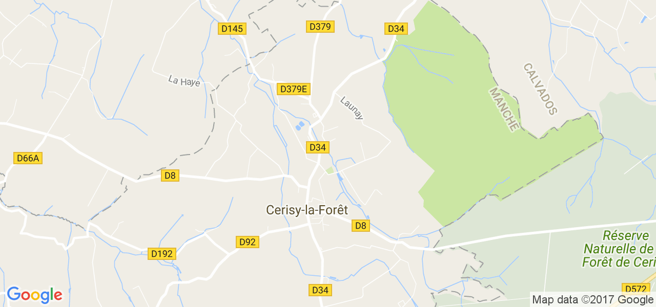 map de la ville de Cerisy-la-Forêt