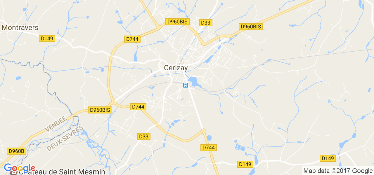 map de la ville de Cerizay