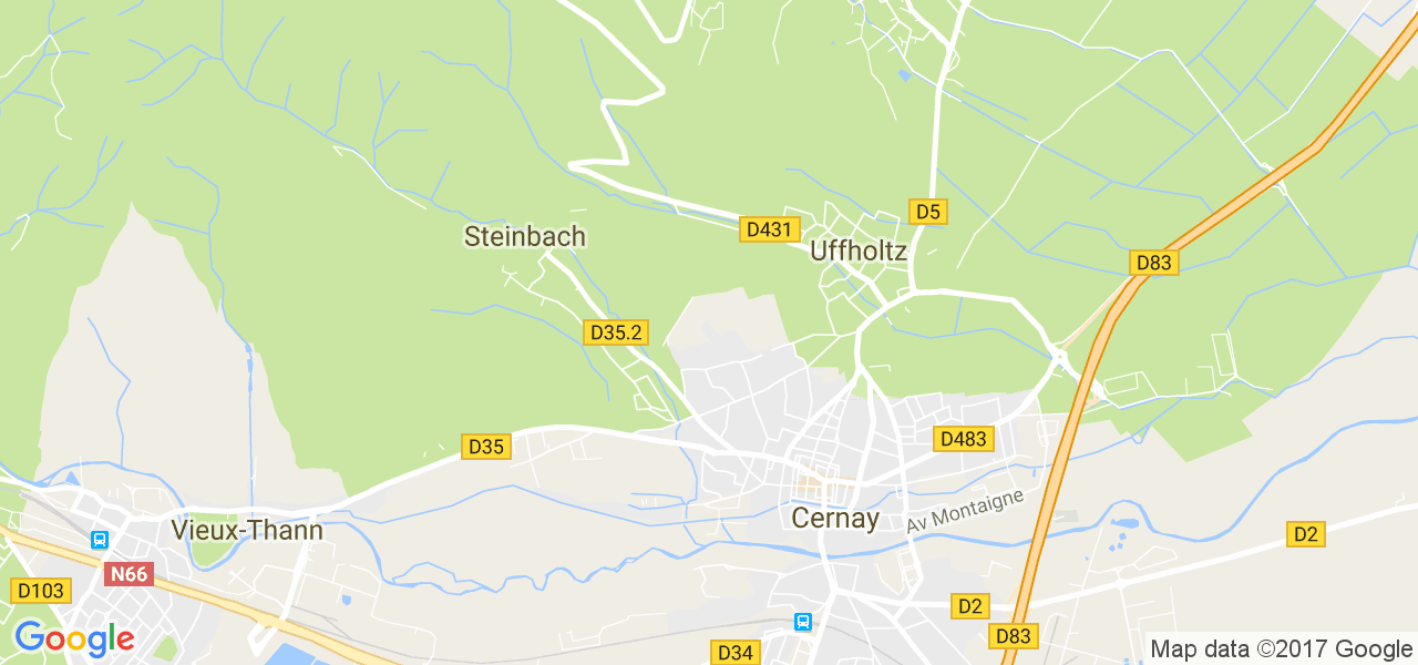 map de la ville de Cernay