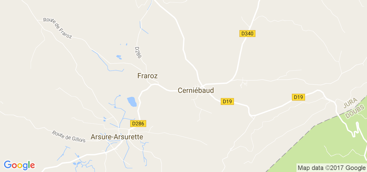 map de la ville de Cerniébaud