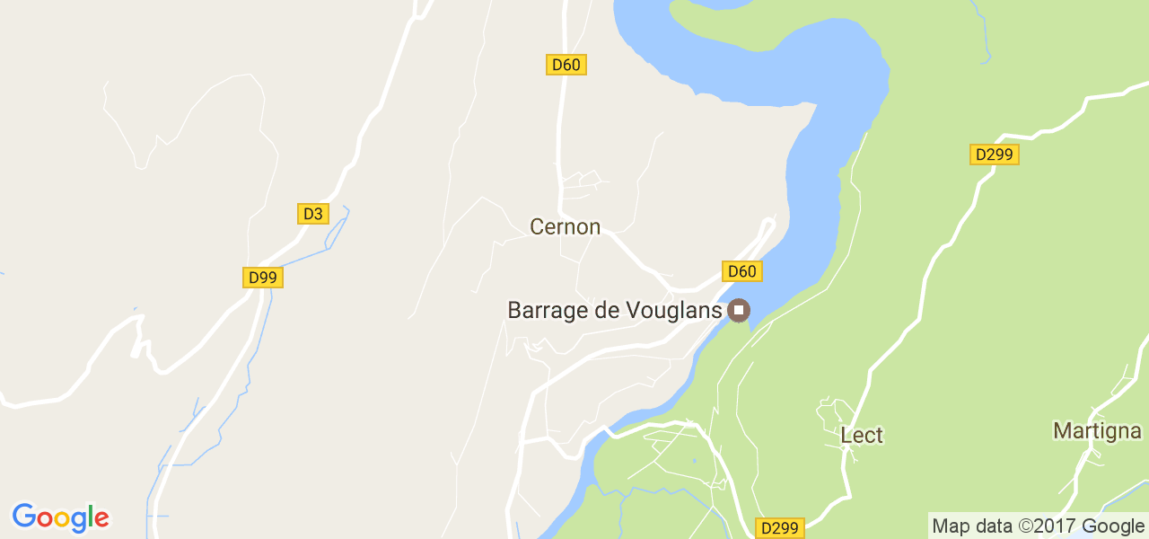 map de la ville de Cernon