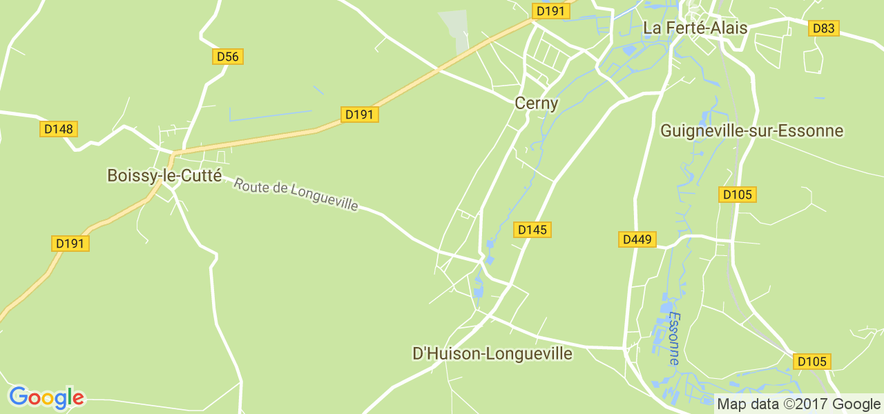 map de la ville de Cerny