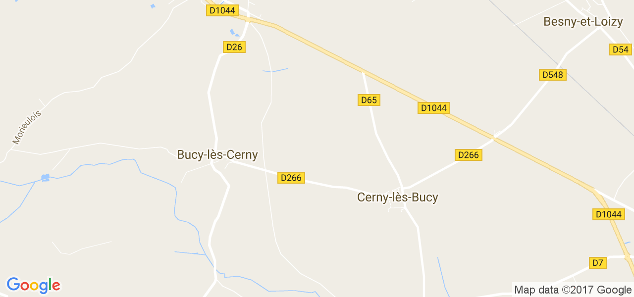 map de la ville de Cerny-lès-Bucy