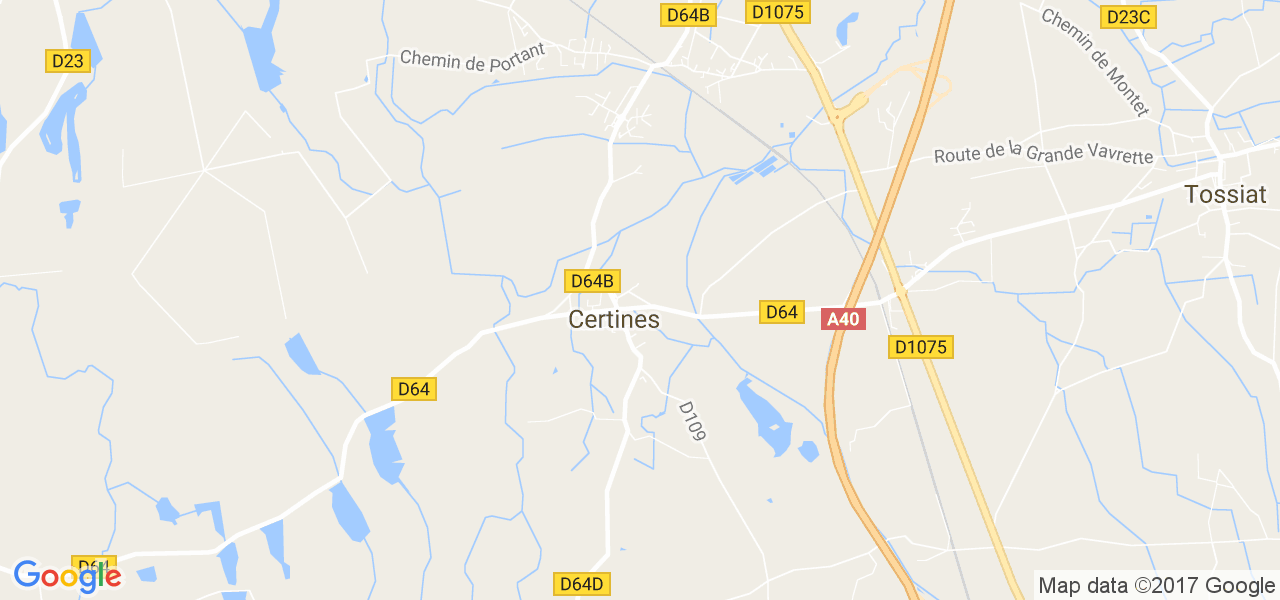 map de la ville de Certines