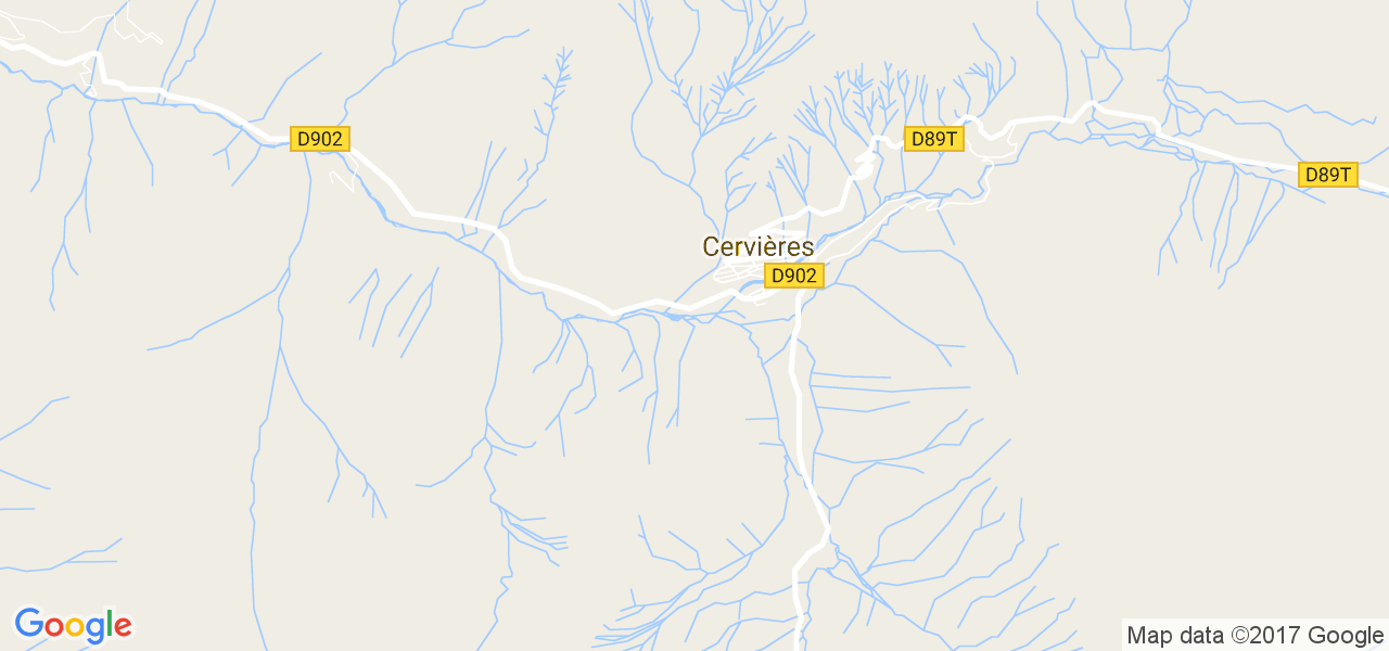 map de la ville de Cervières