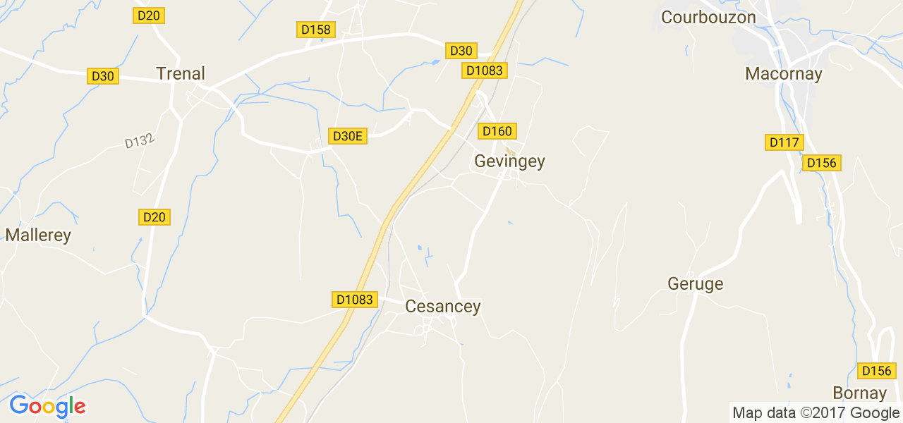 map de la ville de Cesancey