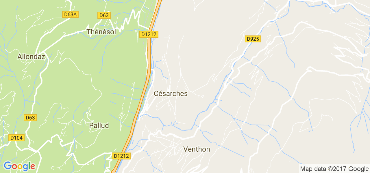 map de la ville de Césarches