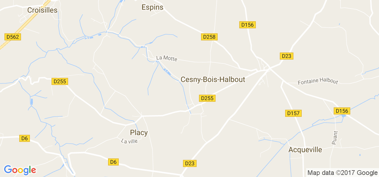 map de la ville de Cesny-Bois-Halbout