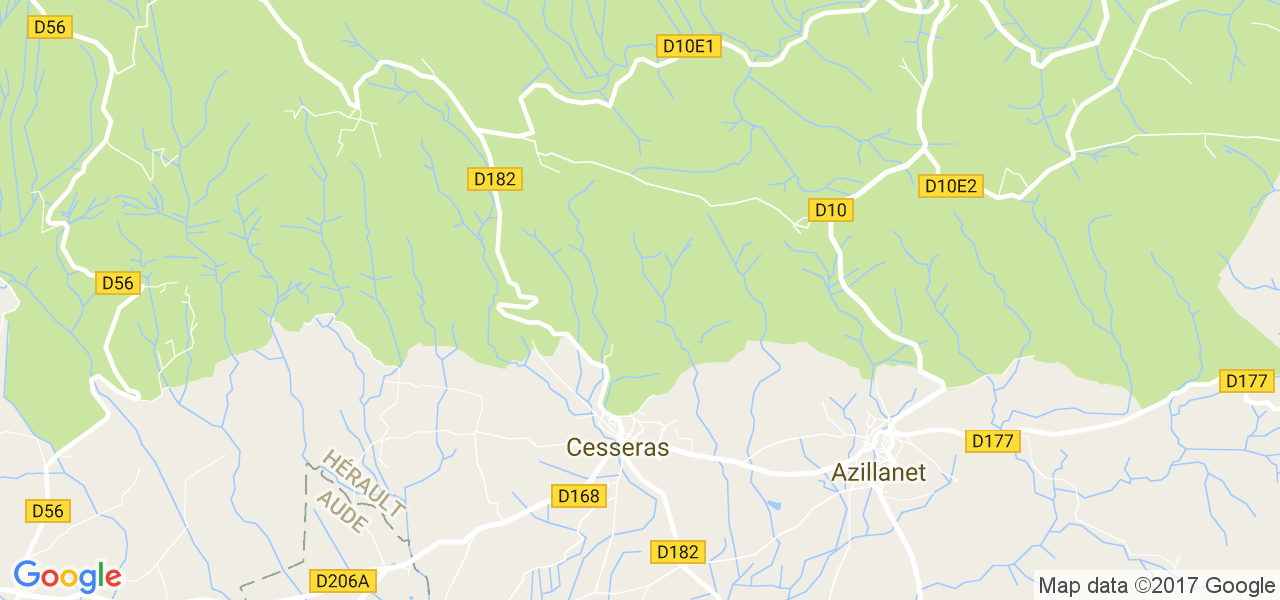 map de la ville de Cesseras