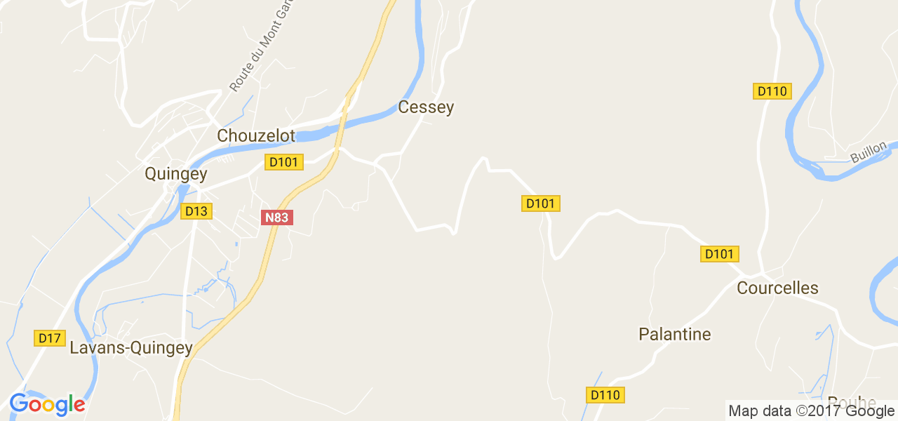 map de la ville de Cessey