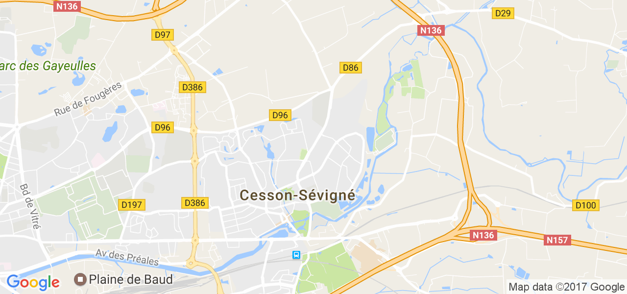 map de la ville de Cesson-Sévigné