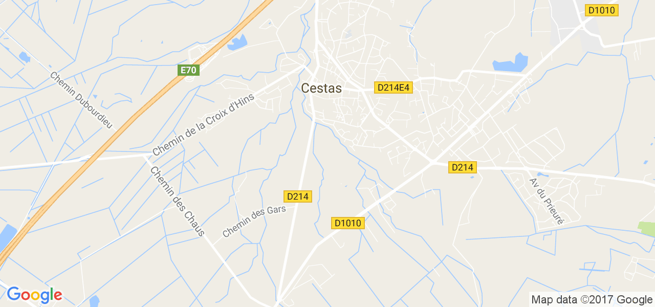 map de la ville de Cestas