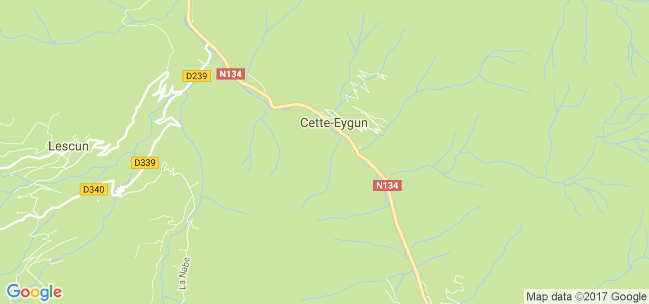 map de la ville de Cette-Eygun