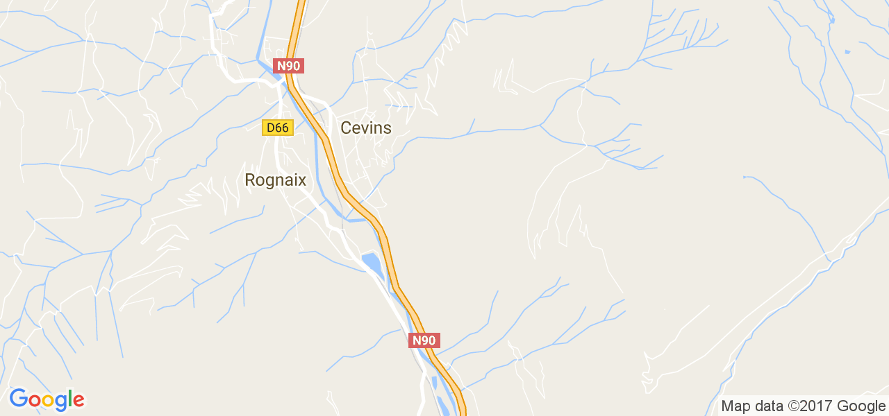 map de la ville de Cevins