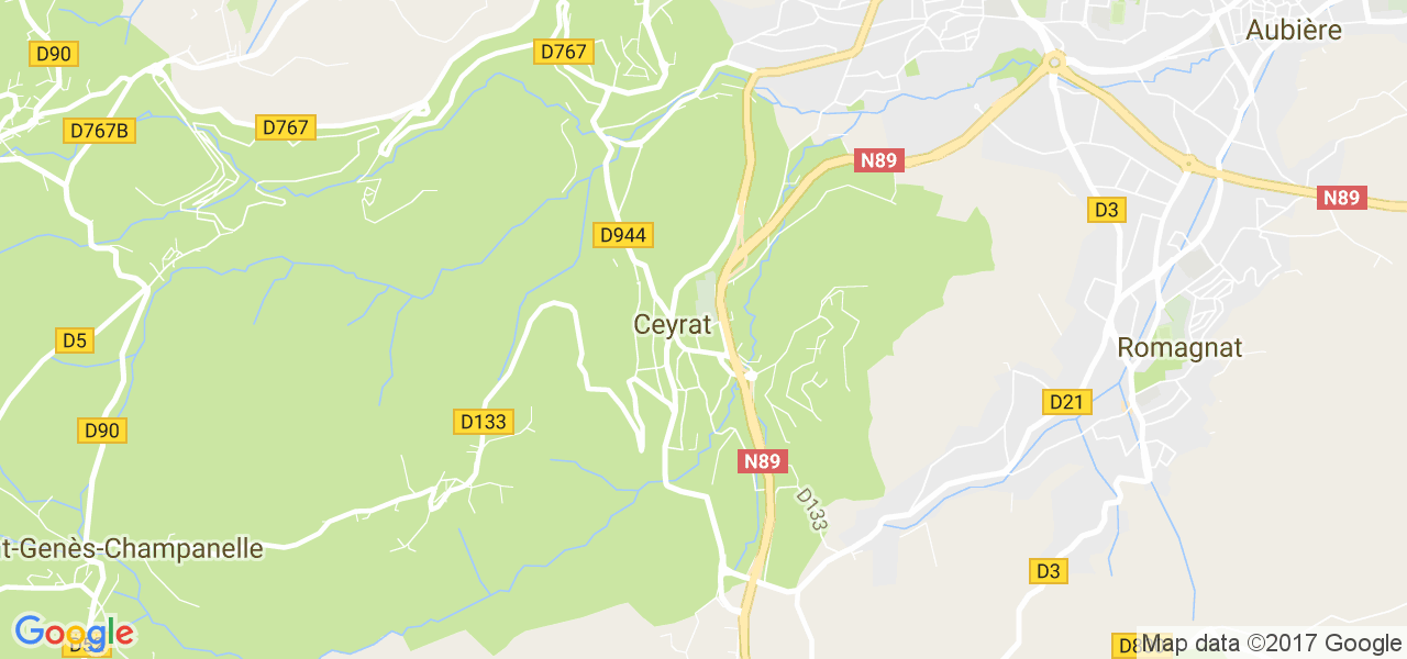 map de la ville de Ceyrat