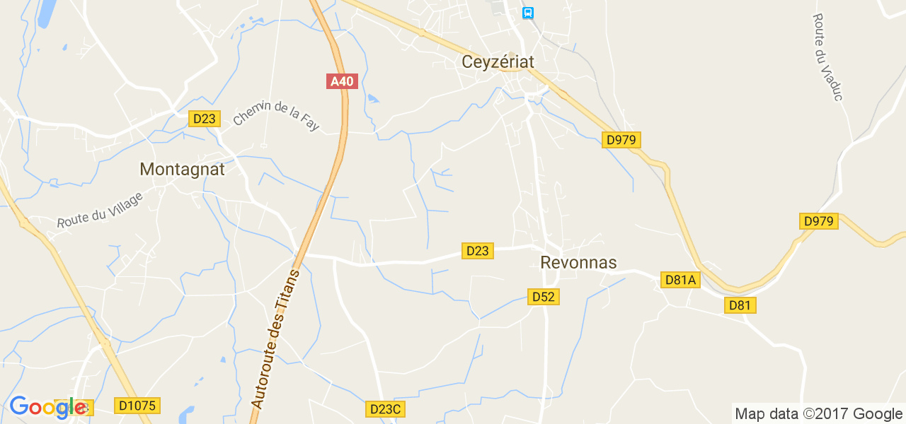 map de la ville de Ceyzériat