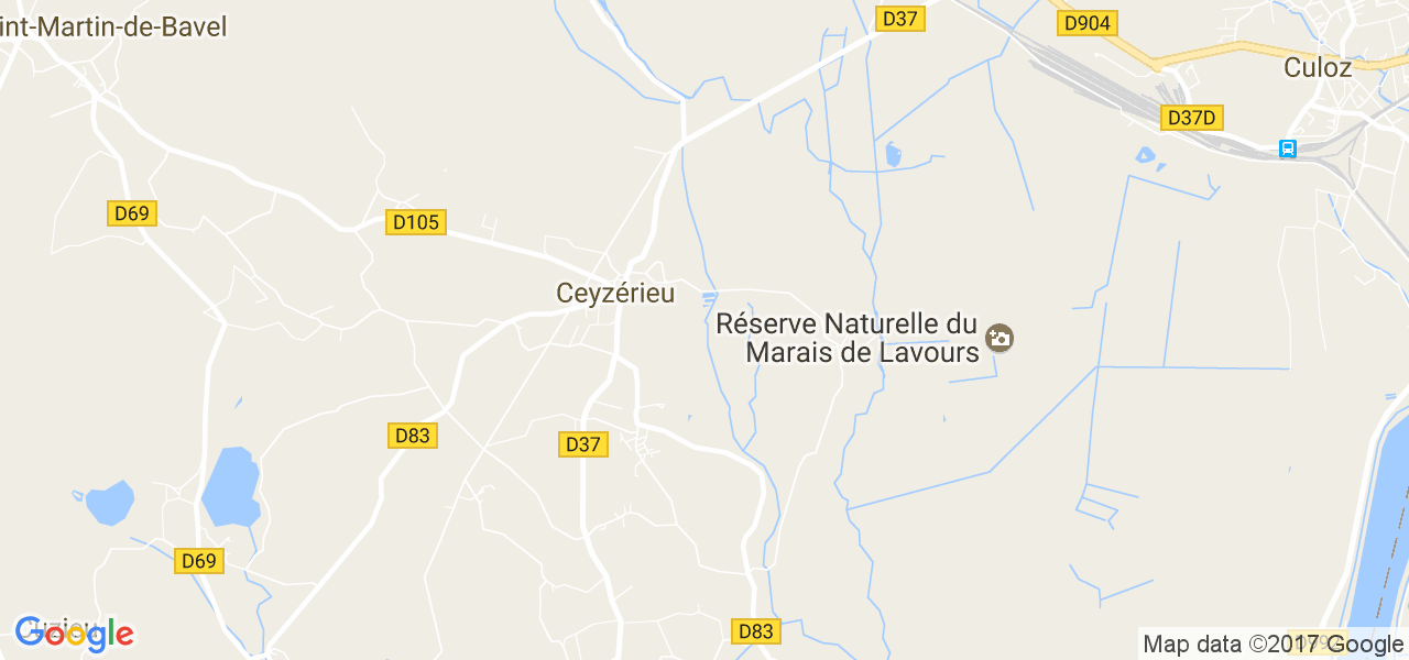 map de la ville de Ceyzérieu