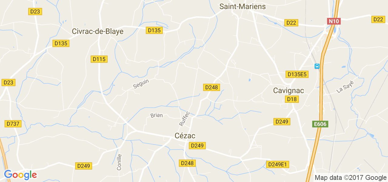 map de la ville de Cézac