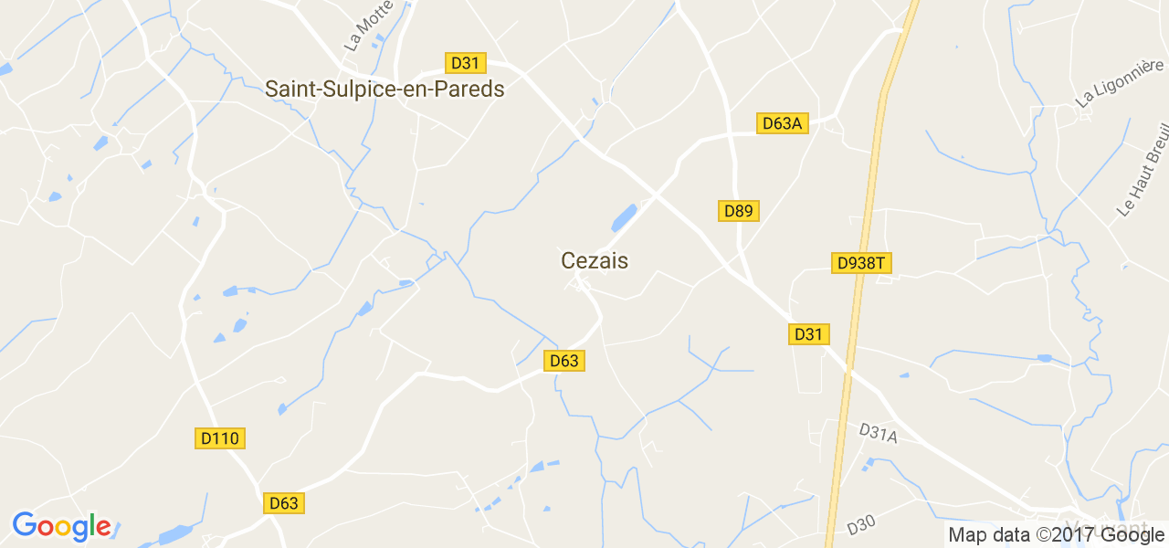 map de la ville de Cezais