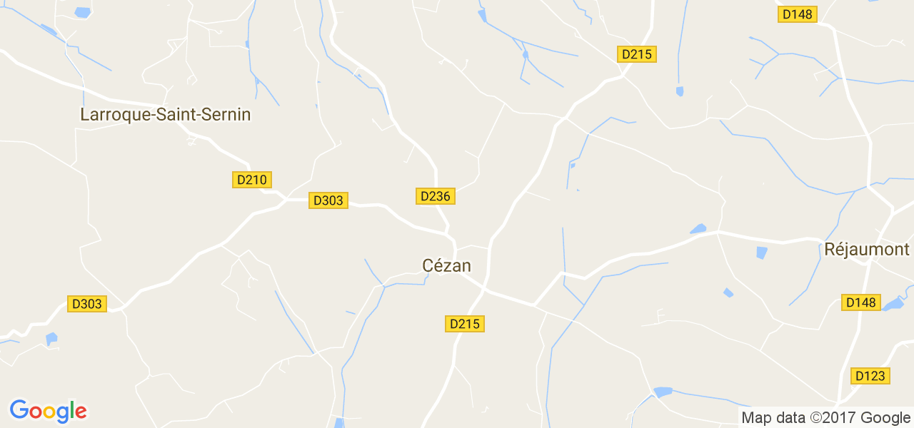 map de la ville de Cézan