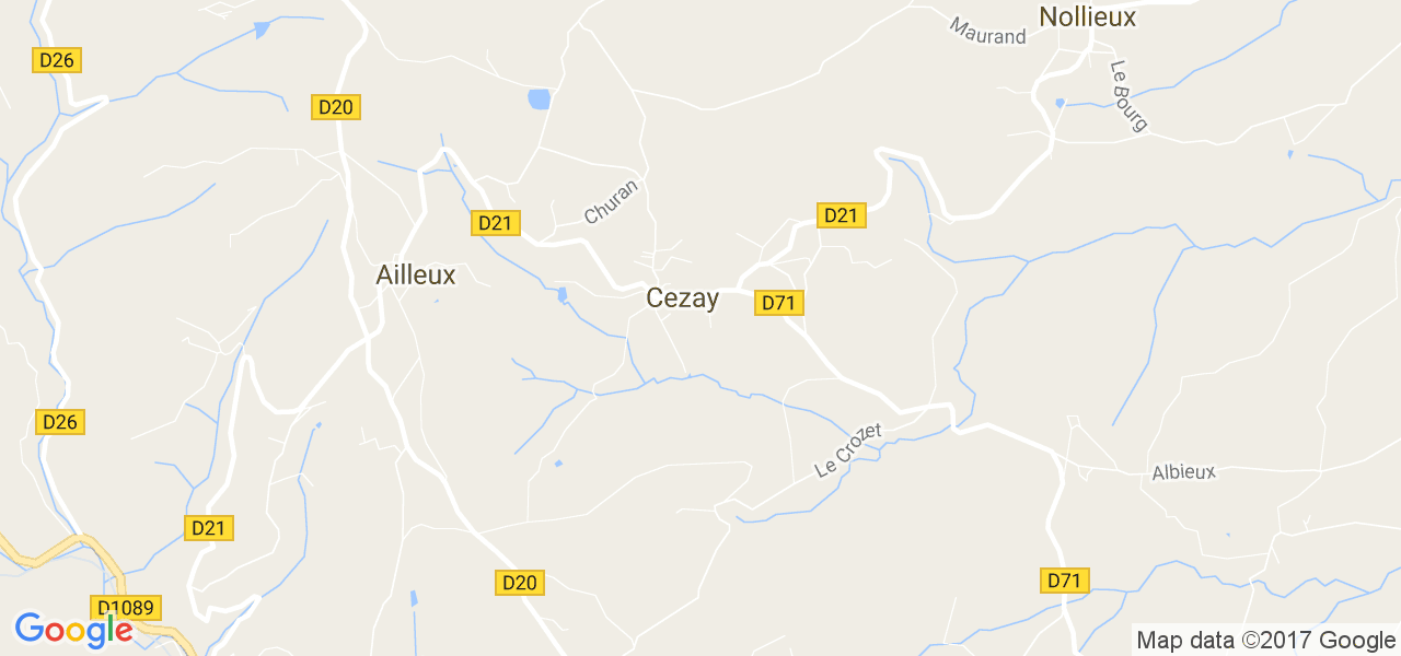 map de la ville de Cezay