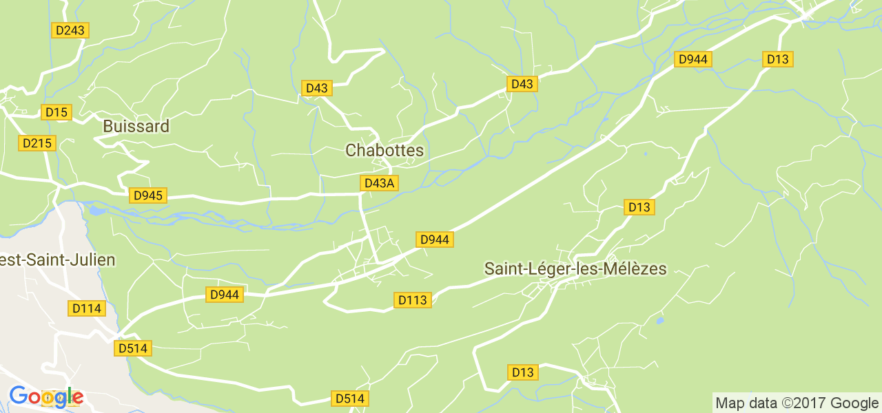 map de la ville de Chabottes