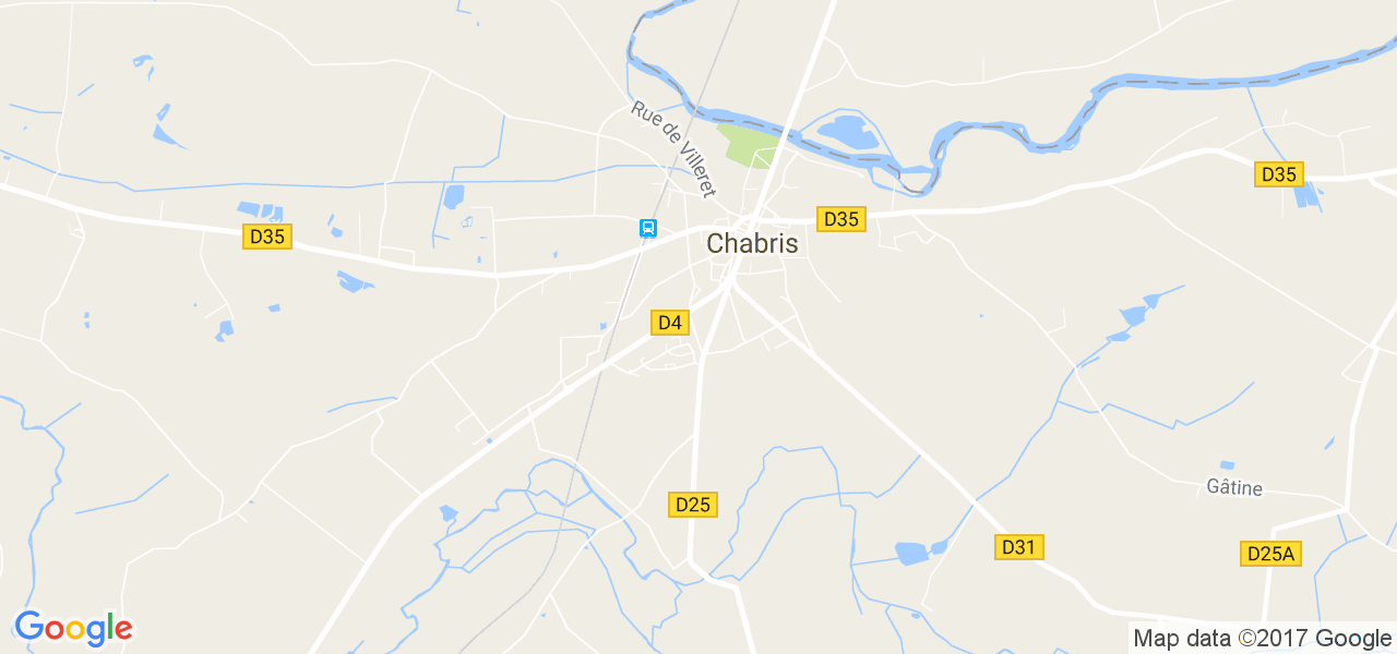 map de la ville de Chabris