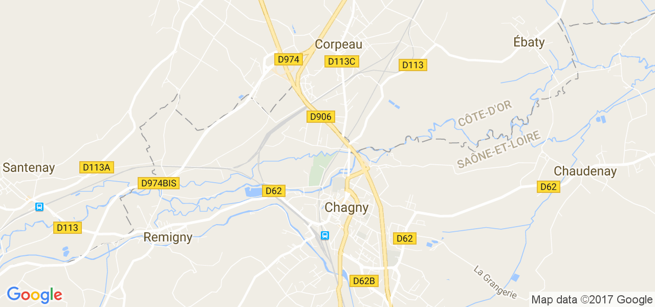 map de la ville de Chagny