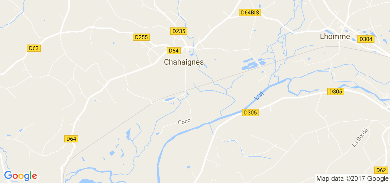 map de la ville de Chahaignes