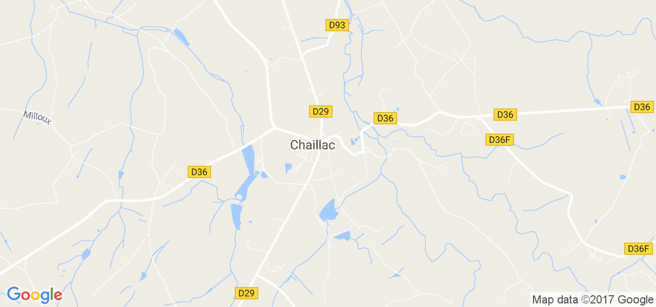 map de la ville de Chaillac