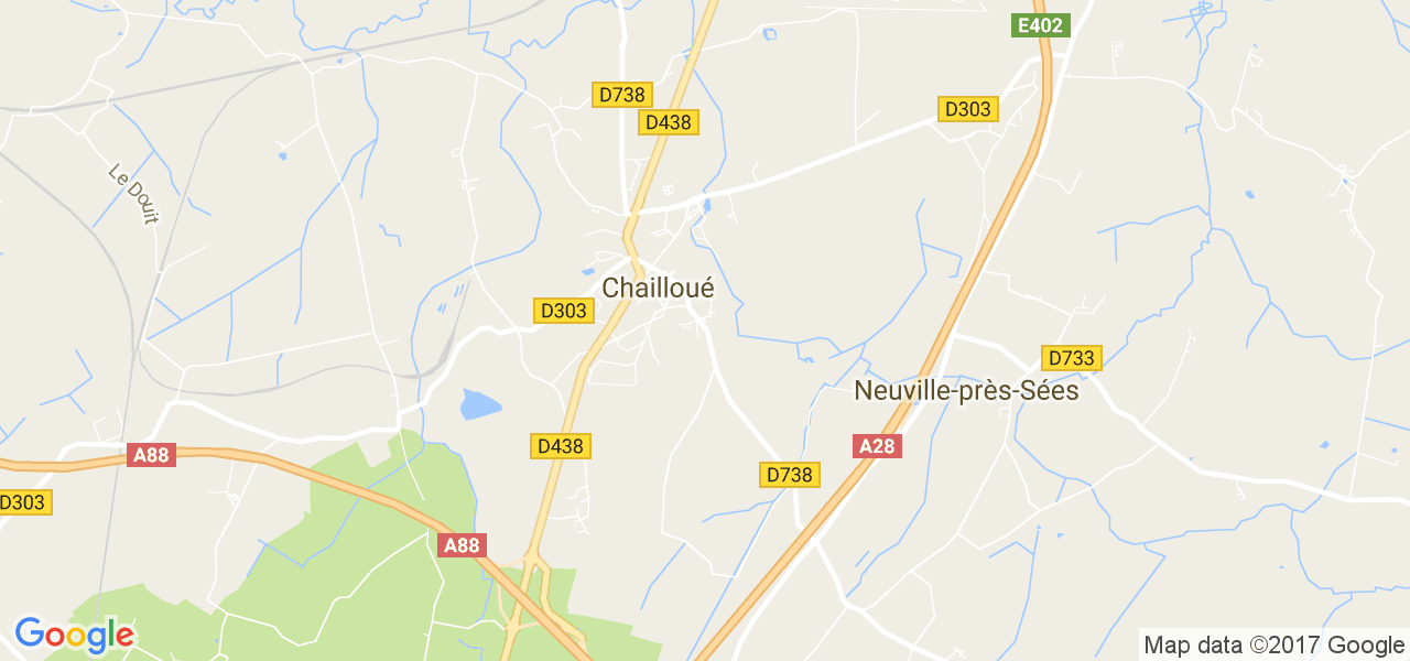 map de la ville de Chailloué