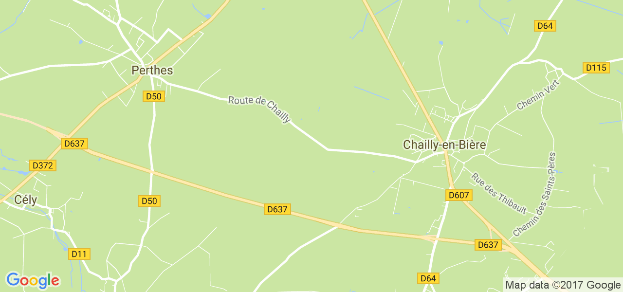 map de la ville de Chailly-en-Bière