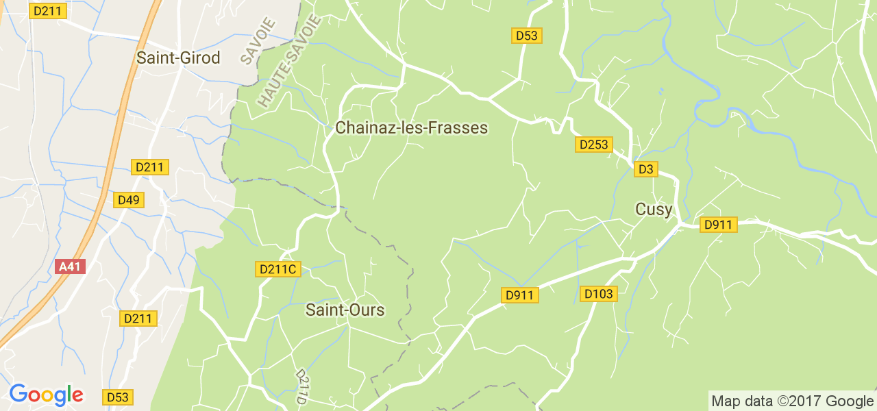 map de la ville de Chainaz-les-Frasses