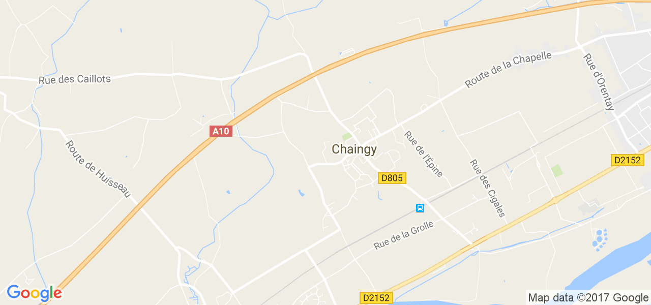 map de la ville de Chaingy