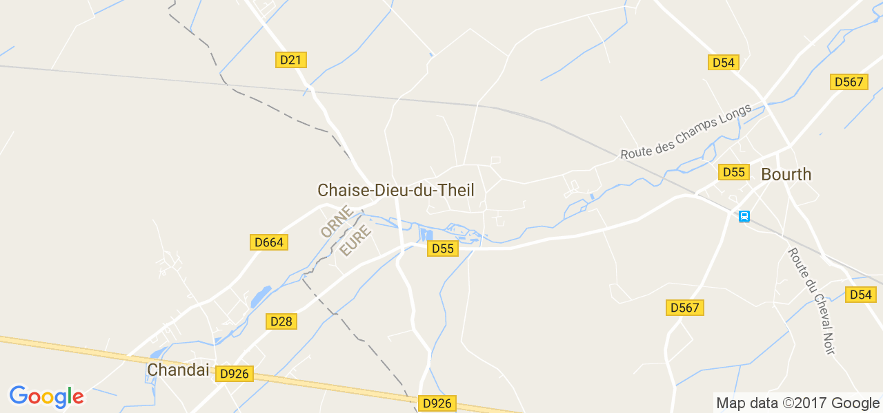 map de la ville de Chaise-Dieu-du-Theil