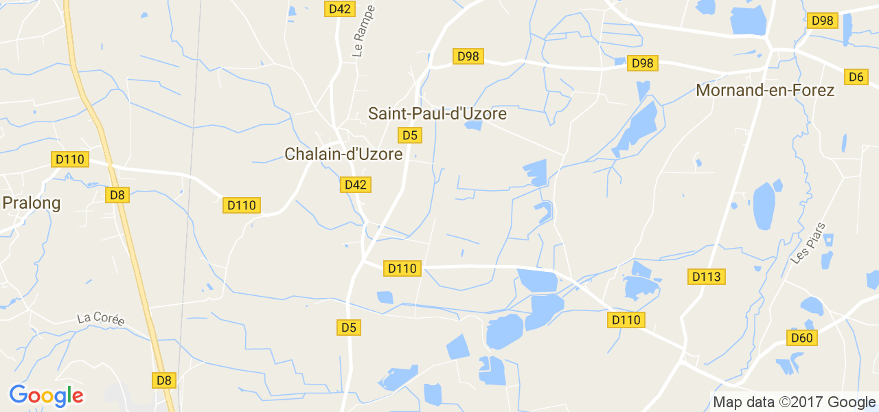 map de la ville de Chalain-d'Uzore