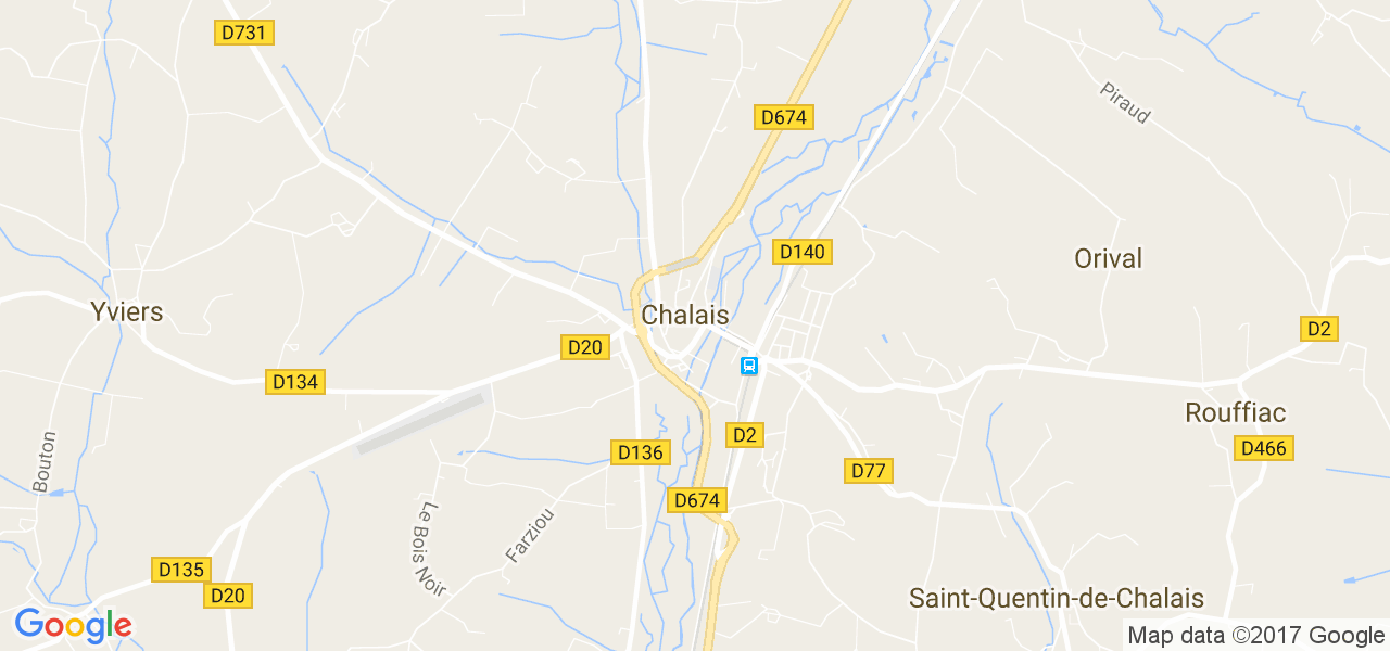 map de la ville de Chalais