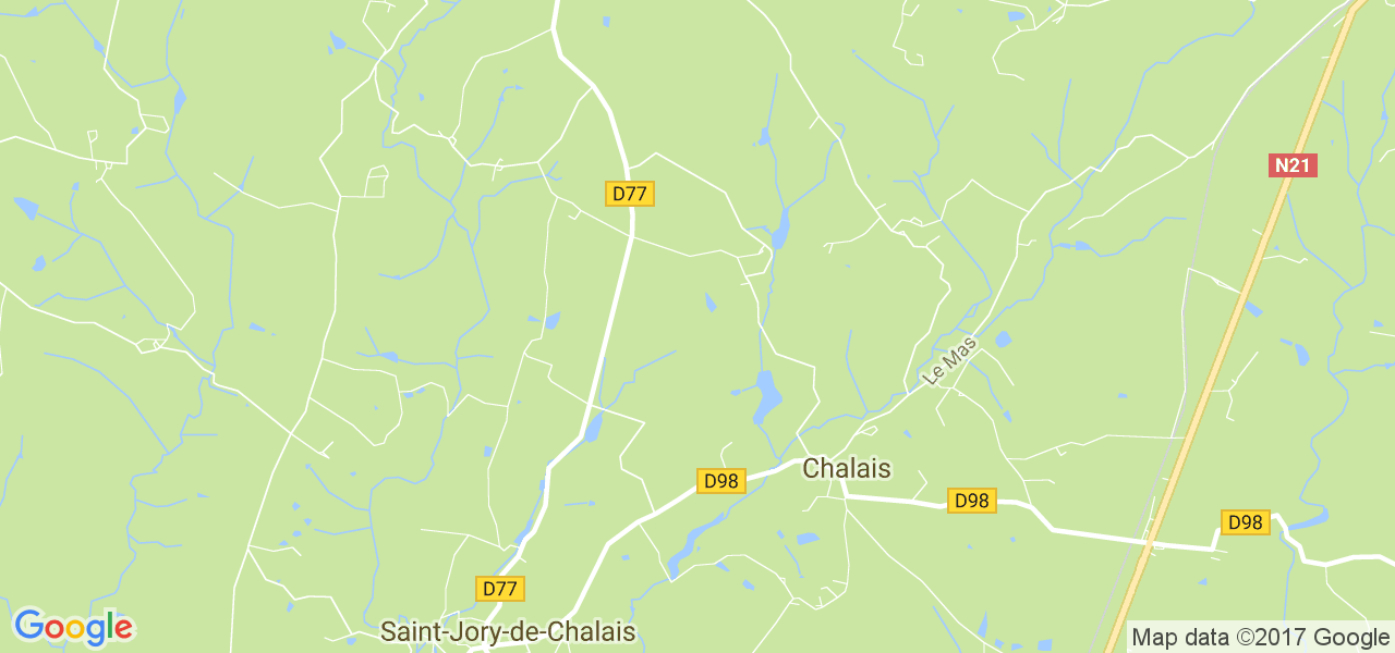 map de la ville de Chalais