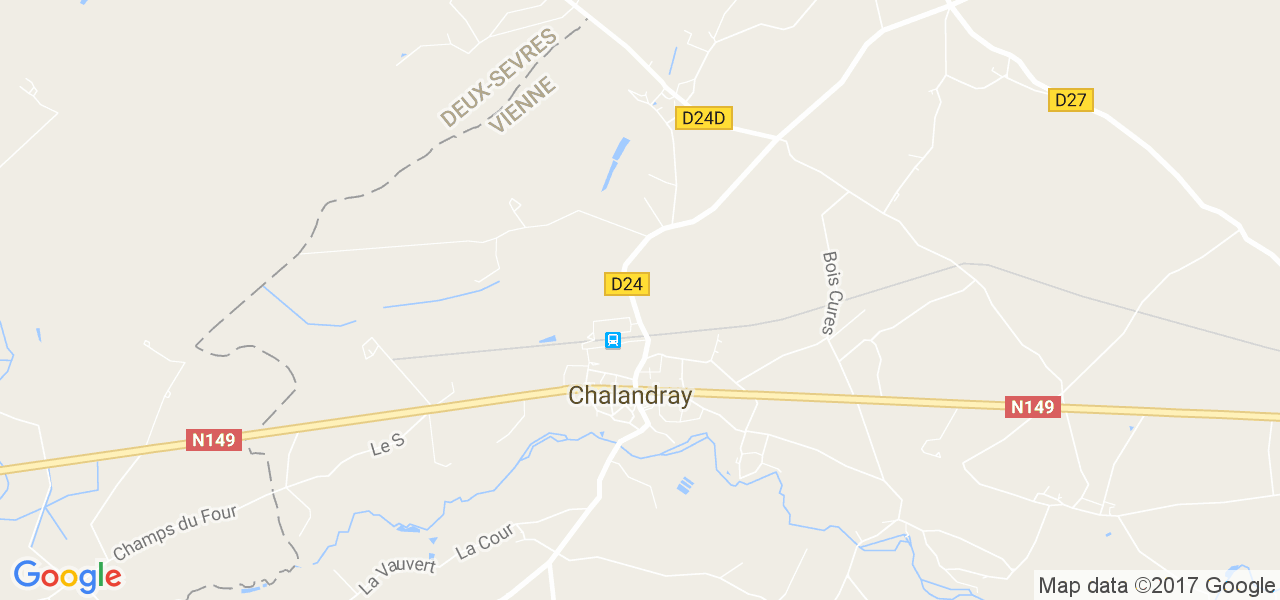 map de la ville de Chalandray