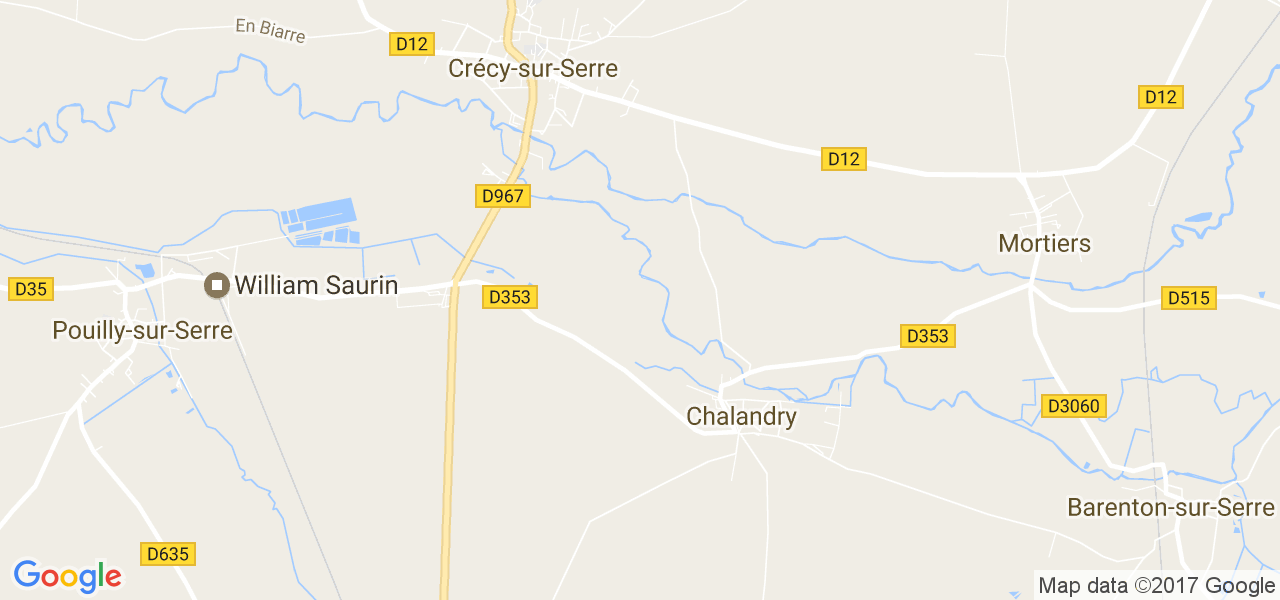 map de la ville de Chalandry