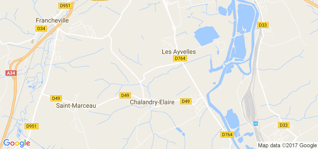 map de la ville de Chalandry-Elaire