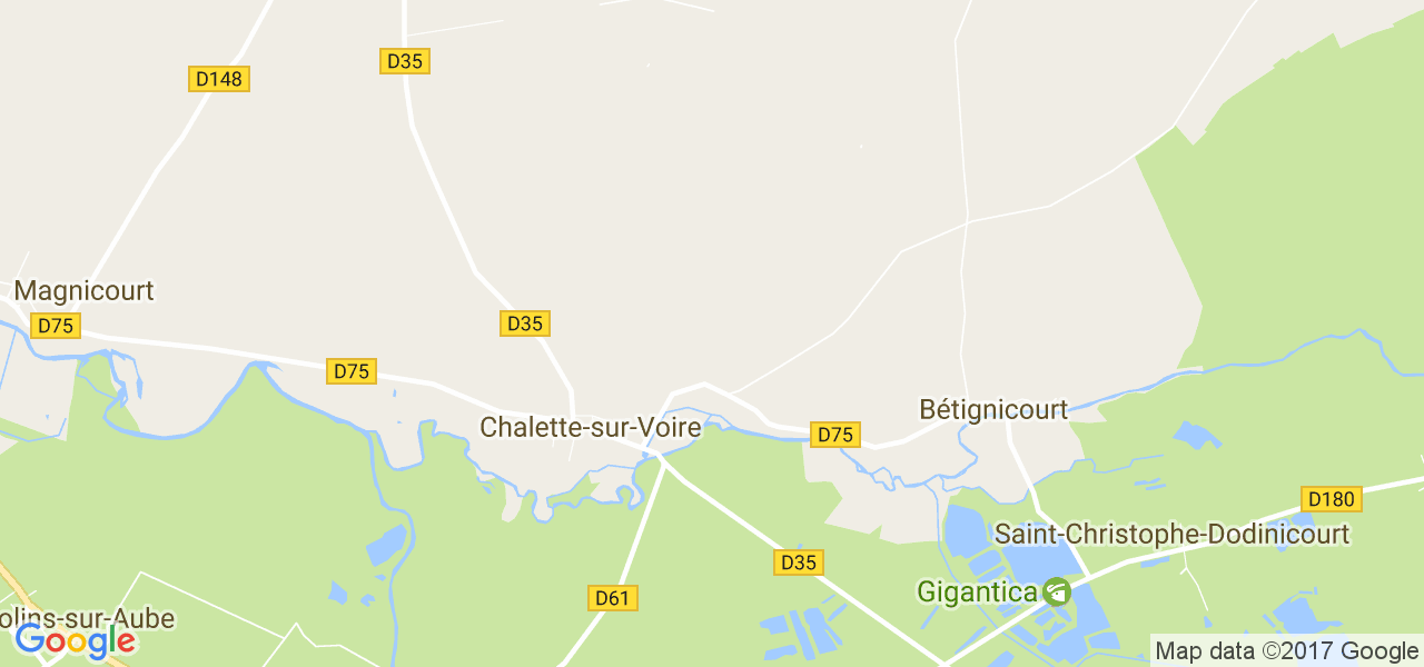 map de la ville de Chalette-sur-Voire