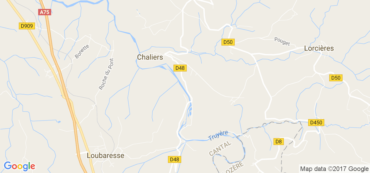 map de la ville de Chaliers