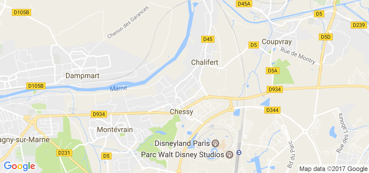 map de la ville de Chalifert