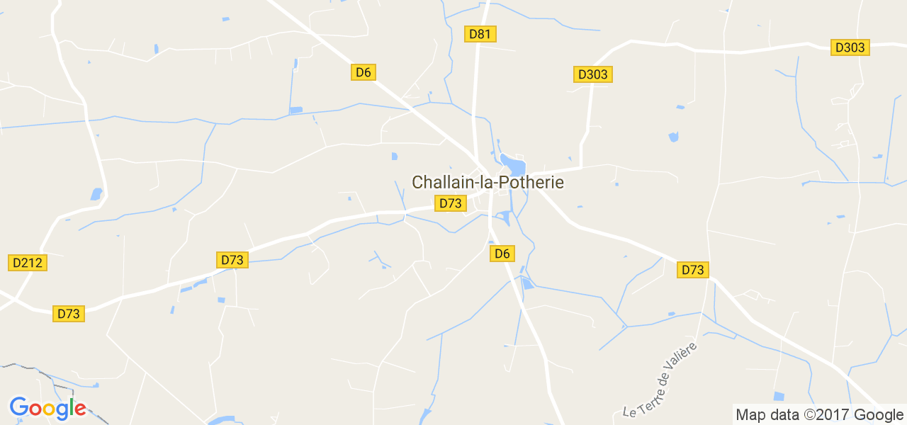 map de la ville de Challain-la-Potherie