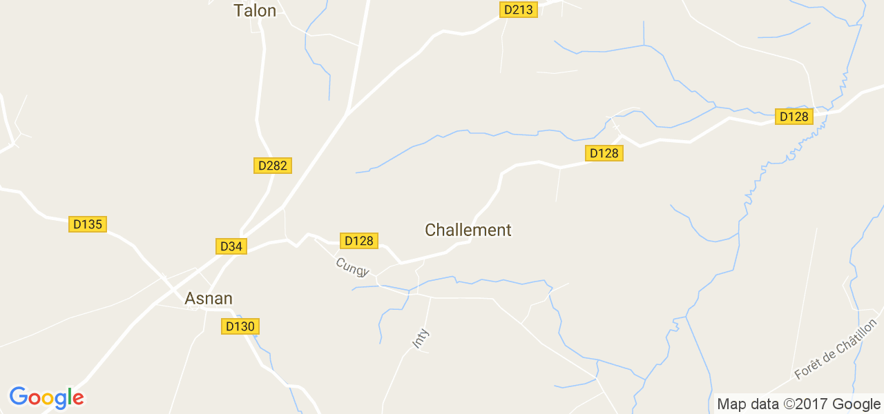 map de la ville de Challement