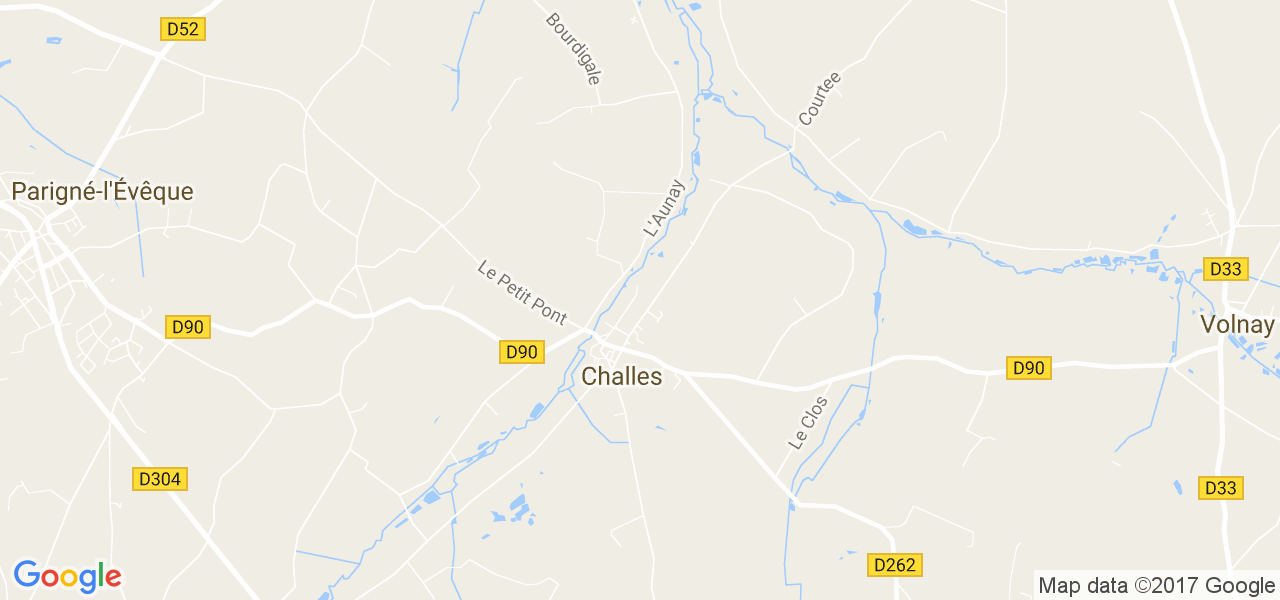 map de la ville de Challes