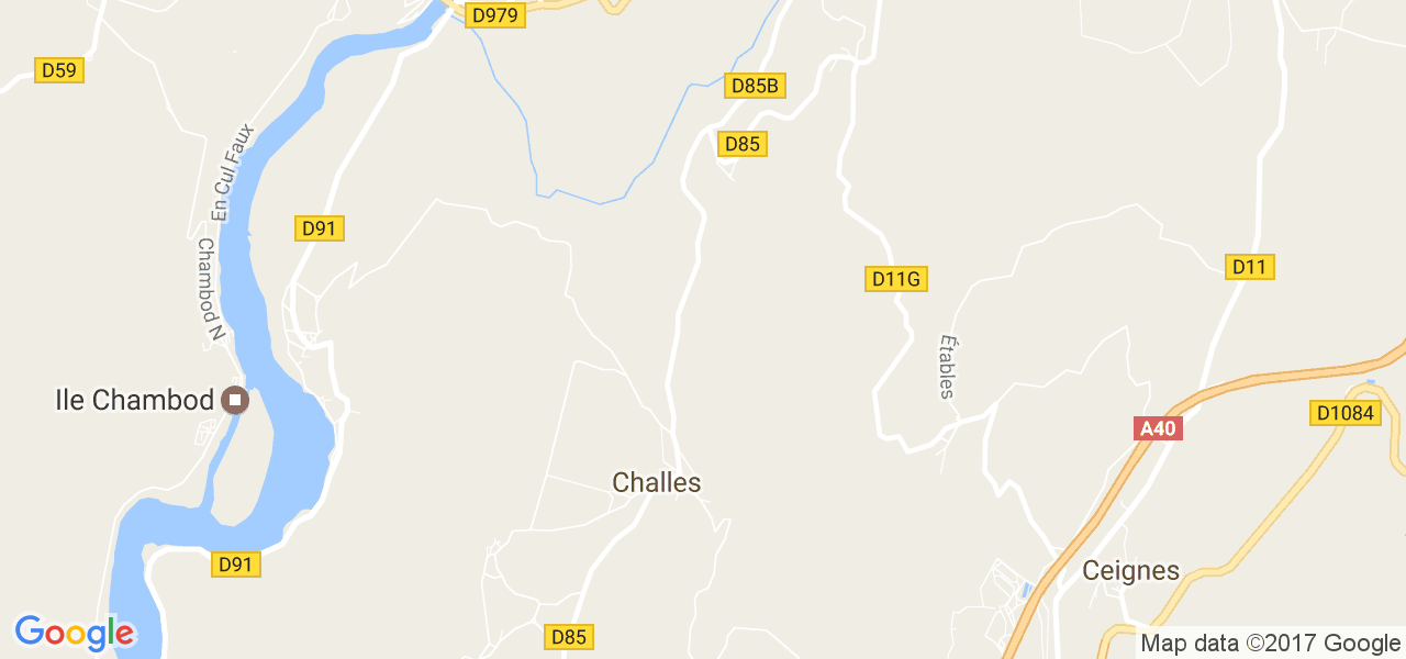 map de la ville de Challes-la-Montagne