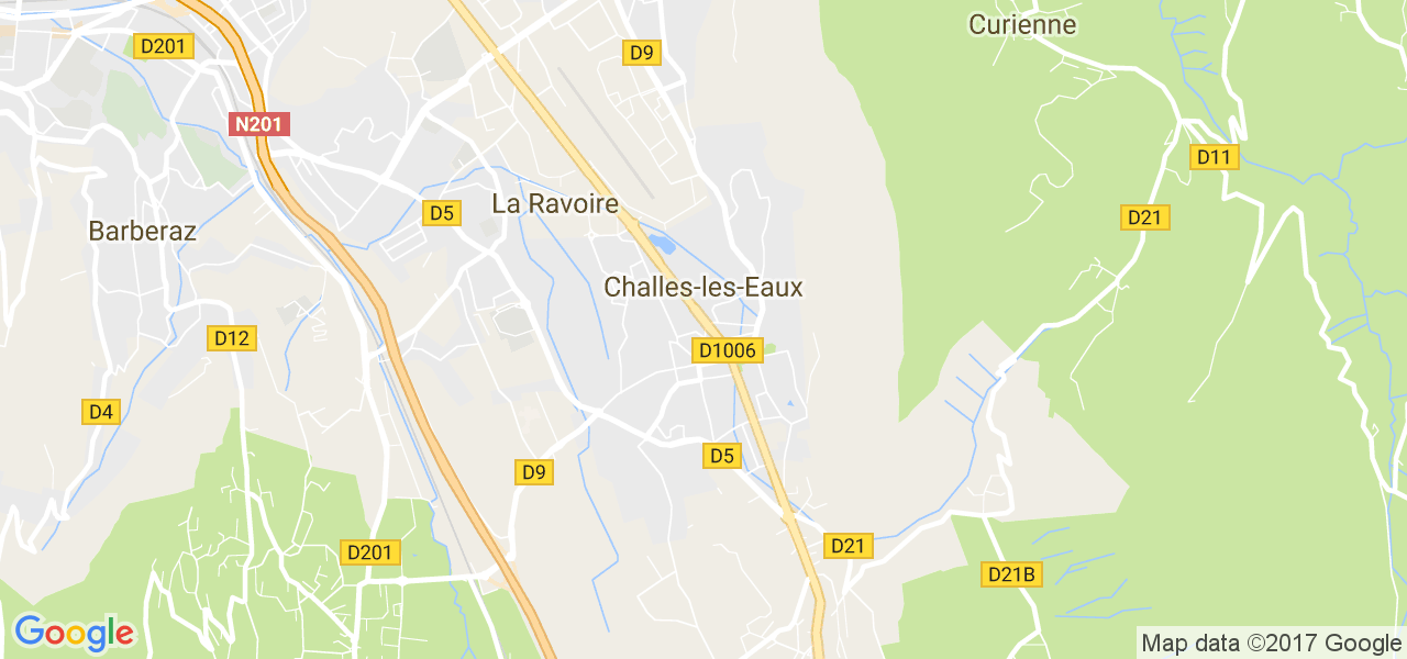 map de la ville de Challes-les-Eaux