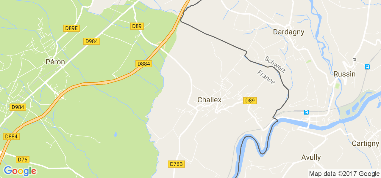 map de la ville de Challex
